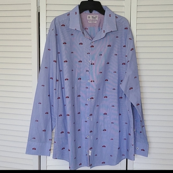 Penguin blue button up - Picture 2 of 5